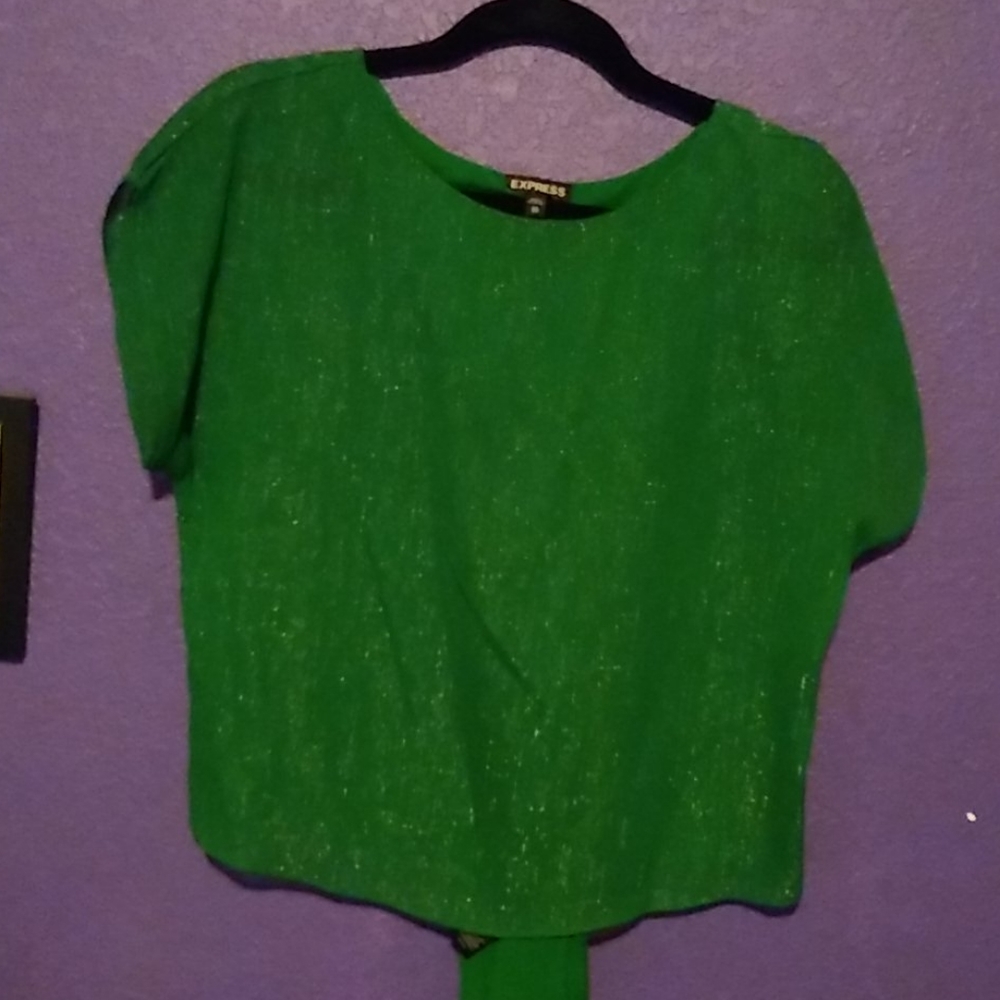 Express shortsleeve sparkly top XS